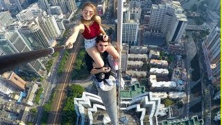 15 Daredevils on Sky Walker Video That Will Scare You To Death. Climbing Tallest Tower. Daredevil