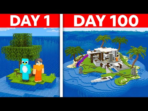 Stranded 100 Days on a Deserted Island in Minecraft!