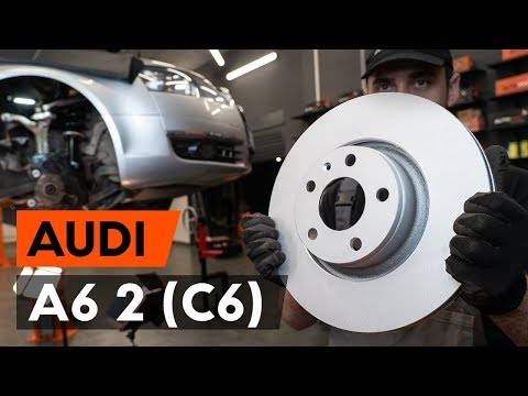 How to change front brake discs / front brake rotors on AUDI A6 (C6) [TUTORIAL AUTODOC]