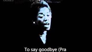 Sarah Vaughan "To say goodbye"