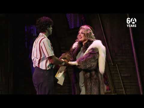 Promo montage: Skid Row stoops, WSKID radio bump, and Audrey II’s maw snapping under stage lights