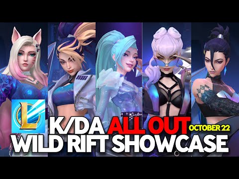 KDA ALL OUT SKINS SHOWCASE IN WILD RIFT (5 NEW SKINS) | League of Legends: Wild Rift