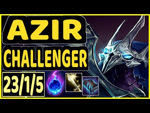 POWEROFEVIL (AZIR) vs QIYANA - QUADRAKILL 23/1/5 KDA MID CHALLENGER GAMEPLAY - NA