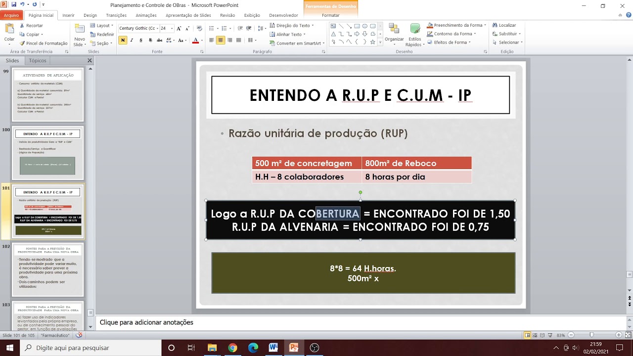 Cálculo da mão de obra, Dimensionamento e Tempo de projeto.