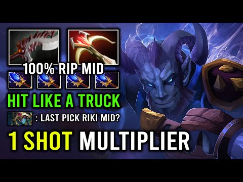 1 Shot Backstab Multiplier AoE Trick Trade Solo Mid RIKI Brutal Hit Like a Truck Dota 2
