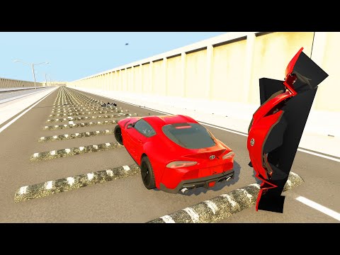 100+ Consecutive Speed Bumps High Speed Testing #15 - BeamNG.Drive Cars Vs Speed Bumps