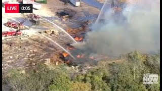 LIVE: Firefighters fighting huge active 4-alarm fire near Baltimore