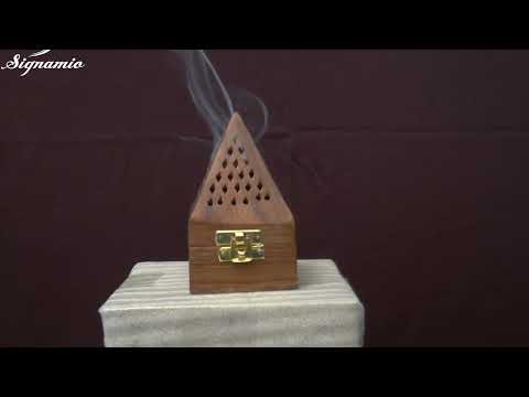 Wooden dhoop stand, 5 inches, size of the burner: 8 cm