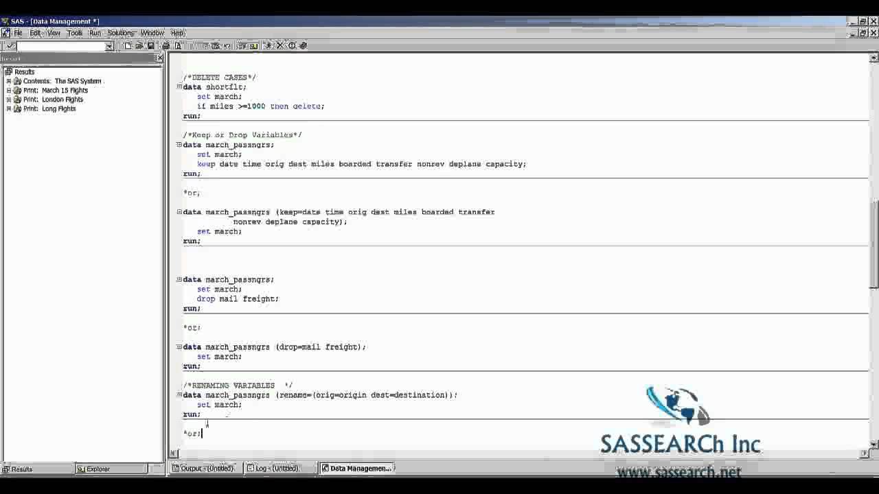 Base SAS Programming - Lesson 9- Data Management in SAS
