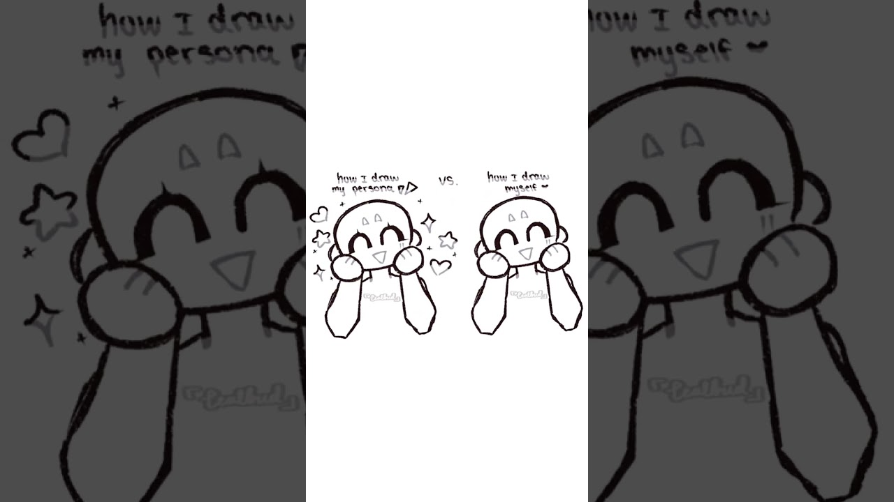 how I draw my persona VS. how I draw myself #art #persona 