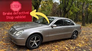 “Brake defective, stop vehicle” warning in Mercedes cars
