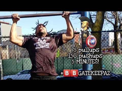 Can Snoop do 75 pulls and 150 pushes in 5minutes?