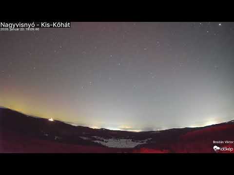 Sarki fény január 20-án este Webkamerák: Prédikálószék, Nagyvisnyó - Kis-Kőhát