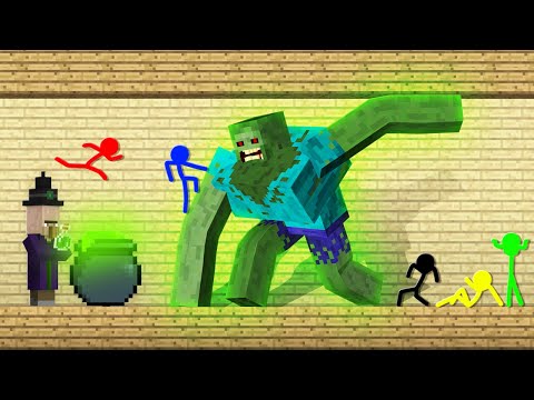 Stickman VS Minecraft: Potion Mutant Mob - AVM Shorts Animation