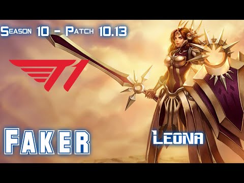 T1 Faker LEONA vs THRESH Support - Patch 10.13 KR Ranked