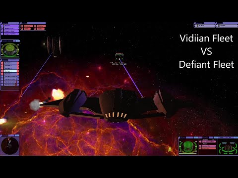 Vidiian Fleet VS Defiant Fleet | Star Trek Ship Battle | Star Trek Bridge Commander |