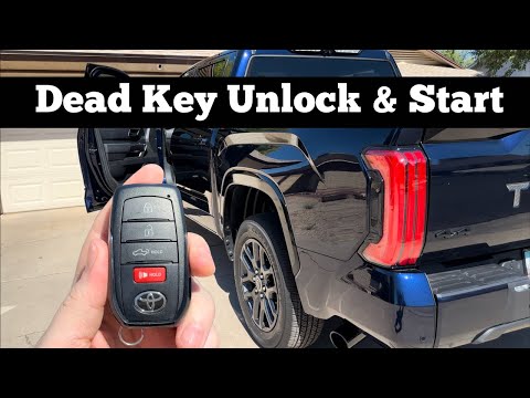 2022 - 2023 Toyota Tundra - How to Unlock, Open & Start With Dead Remote Key Fob Battery