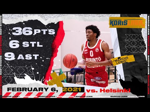Marcus Lewis 36 points, 4 reb, 9 ast, 6 stls - Pyrinto vs Helsinki Highlights (Finland Korisliiga)