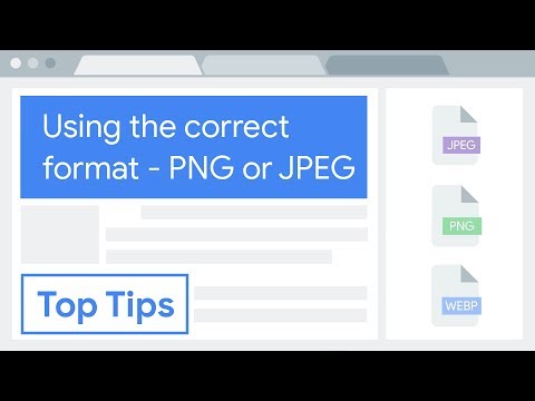 Reduce image size: use the correct format — PNG or JPEG