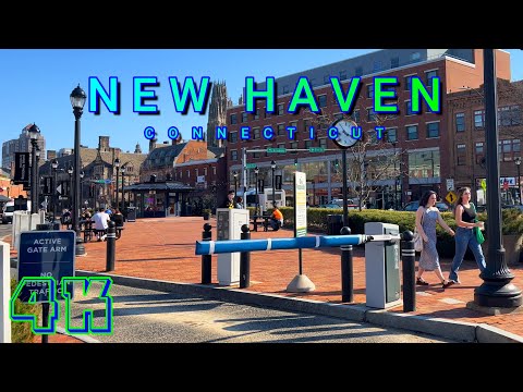 New Haven Downtown Walk, Connecticut USA 4K - UHD