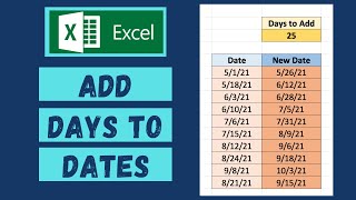 How to Add Days to Dates in Excel