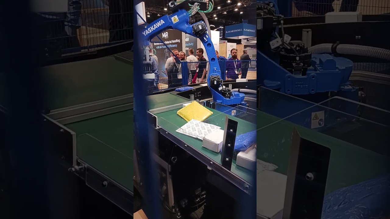 Automate 2024 Demo: Robotic parcel induction workcell uses high-speed GP12 robot  #automate2024