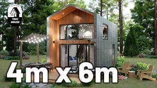 Tiny House 4x6 meters with plans | Loft space with 1 bedroom