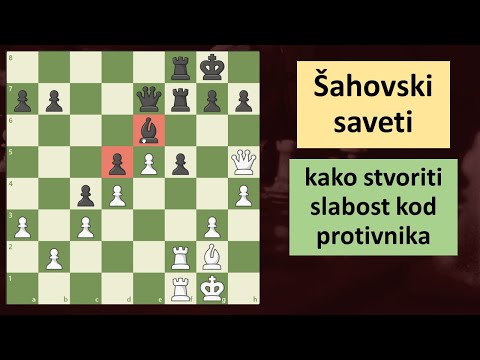 Šahovski saveti - kako stvoriti slabost kod protivnika