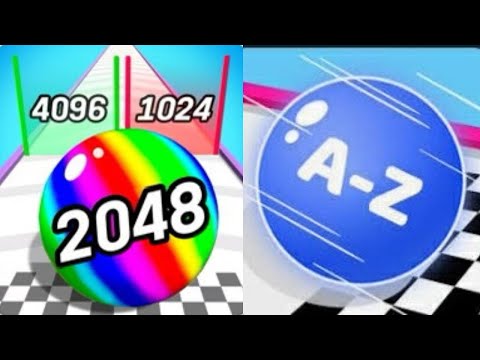 2048 | Number Ball Race & Merge 3D vs A-Z Ball Run Race #cutiepie22yt