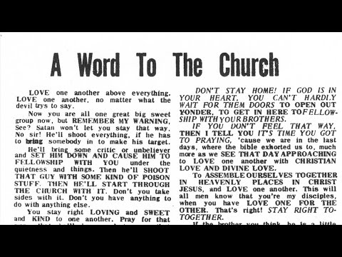 A Word To The Church (With Prayer for Unity) - William Branham
