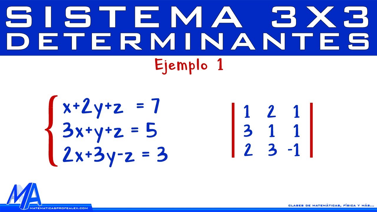 Solución de un sistema de 3x3 | Determinantes- Cramer 1
