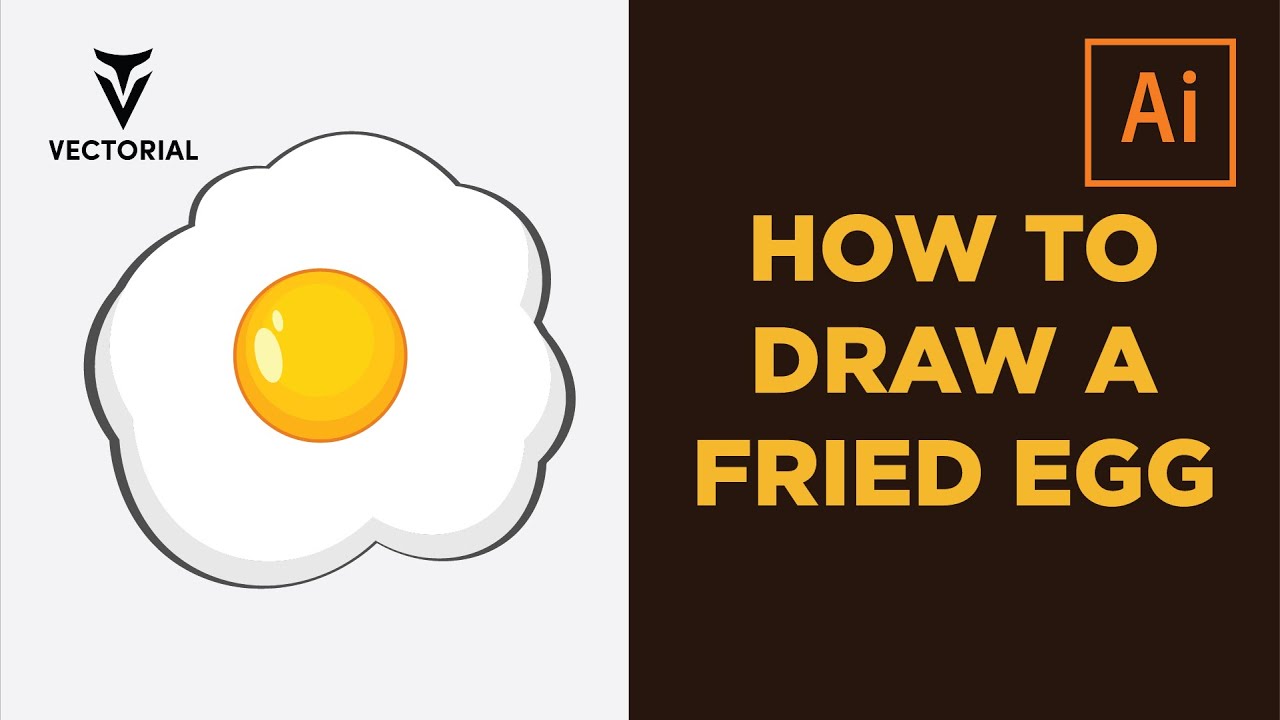 How to draw a Fried Egg in ADobe Illustrator - step by step