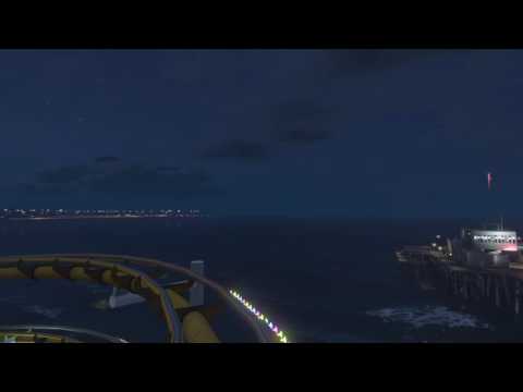 Grand Theft Auto V - night roller coaster at Fairground Ride