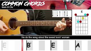Walk Of Life - Dire Straits | EASY GUITAR LESSON | Scrolling Chords &amp; Lyrics