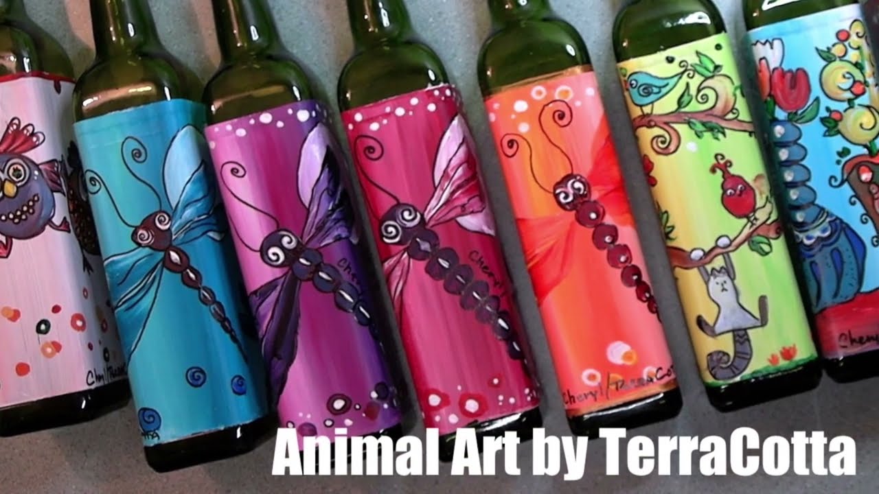 Hand Painted Glass Bottle Art | Summer Design Ideas