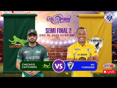 LIVE  Semi Final 2  NY Yorkers Vs Chicago Catchers  US OPEN PREMIER CRICKET LEAGUE 2025