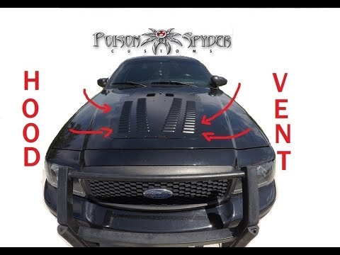 JEEP HOOD ON A CROWN VIC?! INSTALLING A POISON SPYDER HOOD LOUVER!