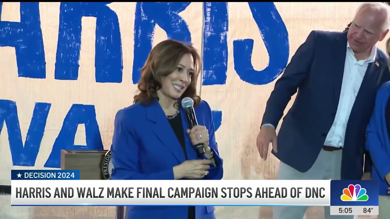 Harris and Walz make final campaign stops ahead of DNC