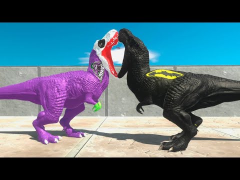 BATMAN vs JOKER T REX DEATHRUN - Animal Revolt Battle Simulator