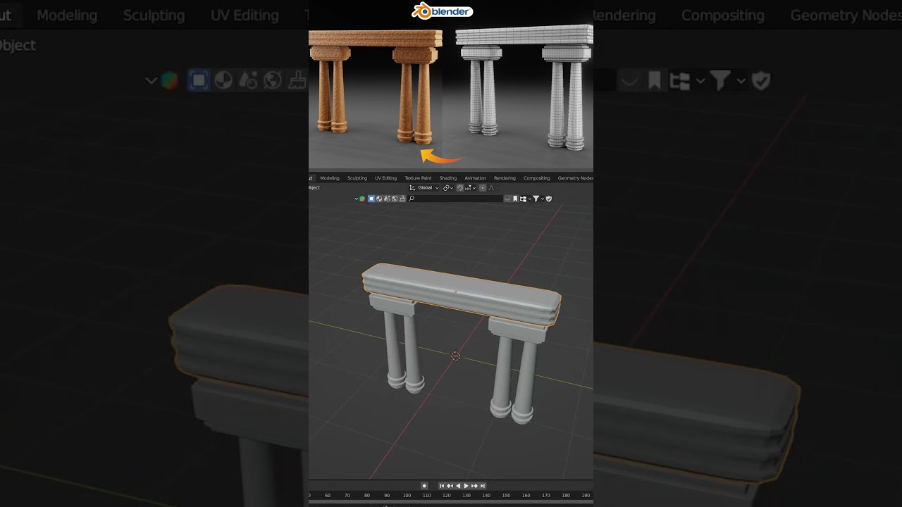 Temple Arch 3D #blender #3dmodelling #architecturedesign  #topology