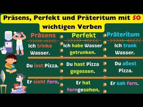 Die 50 wichtigsten Verben und 150 Beispielsätze für Präsens, Perfekt und Präteritum A1, A2, B1