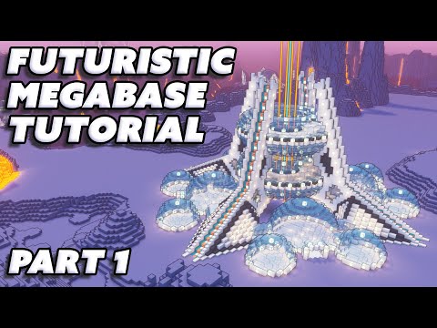 Minecraft Futuristic MEGABASE TUTORIAL - PART 1 - Futuristic Minecraft Mega Base