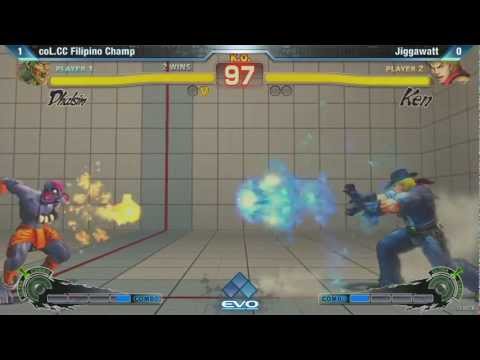 [EVO 2012 SSFIV AE] coL.CC Filipino Champ (Dhalsim) vs Jiggawatt (Ken)
