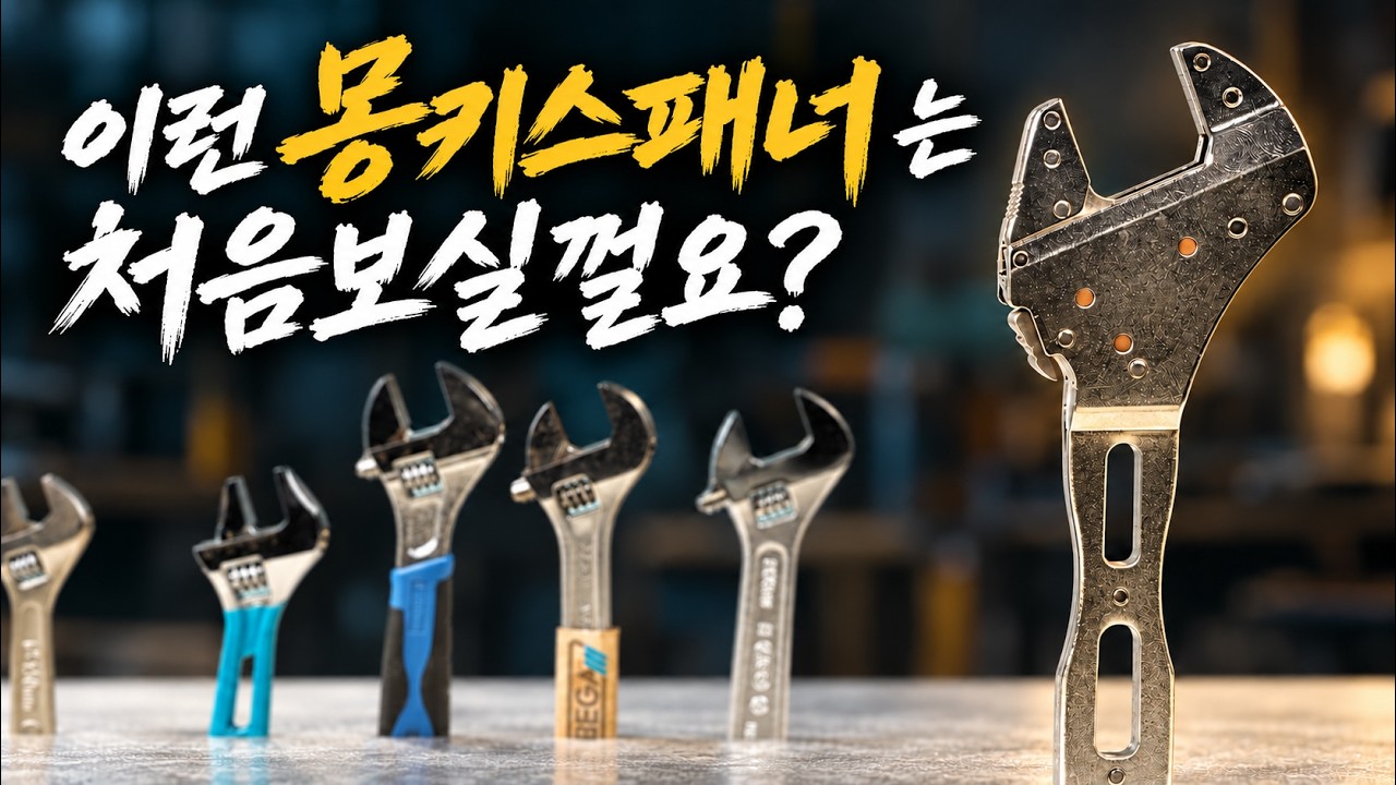 🔧 아직도 돌려서 조절하세요? 딸깍, 1초면 됩니다!국내에서 개발한 신개념 방식의 원터치 몽키스패너?!