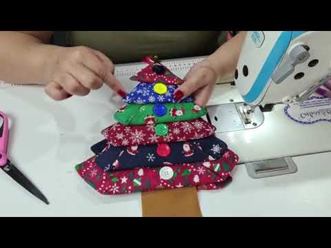 Enfeite de Natal Árvore de retalhos fácil