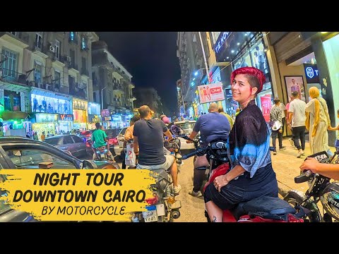 Downtown Cairo at Night Motorcycle Tour | Egypt Vlog 177 | جوله في وسط البلد بالليل بالموتسيكل