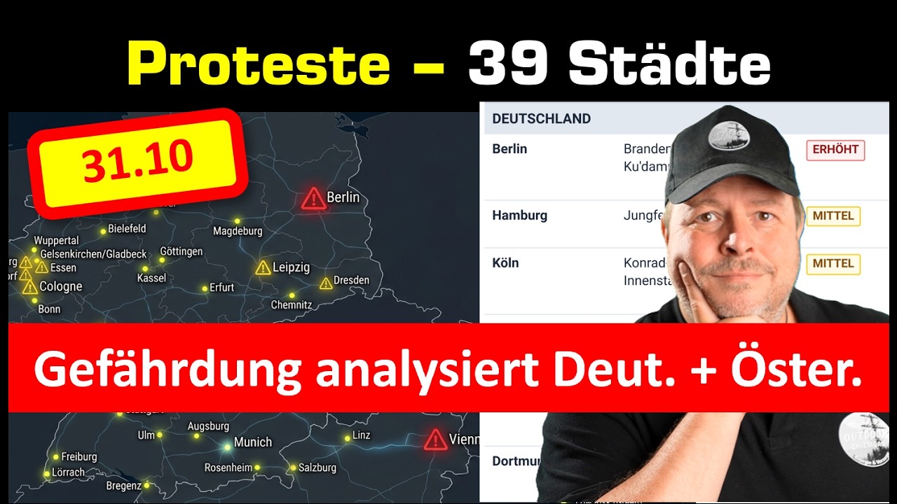 39 Städte in D und A droht heute Eskalation - Alle Analysiert. (Warnung für Anwohner)