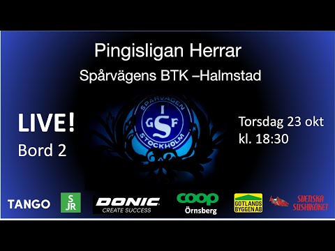 LIVE | Spårvägens BTK - Halmstad | Bord 2 | Pingisligan Herrar 2025-2026 | Omgång 4