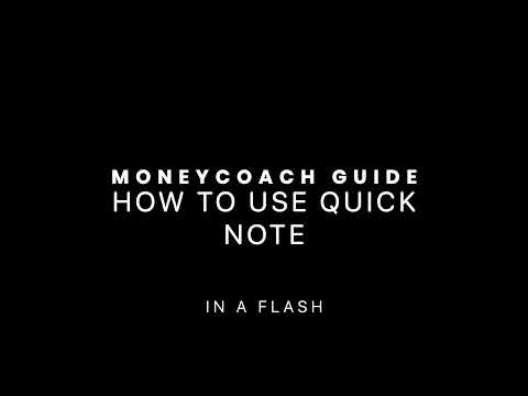 How To Use Quick Notes - MoneyCoach App Guide