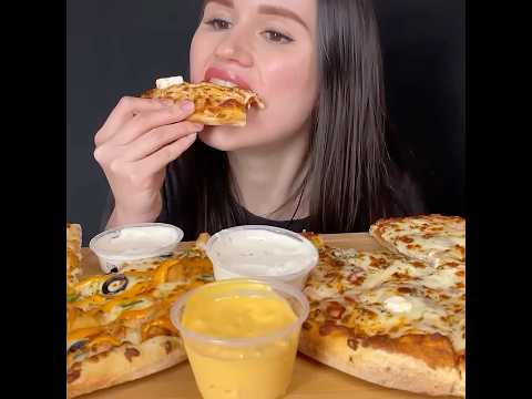 ASMR DOMINO’S CHEESE BURST + CHICKEN PIZZA MUKBANG | EATING SOUNDS #shorts